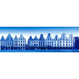 Panoramic view of the facades of Arras, Arras blue version.