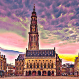 Le beffroi d'Arras, version rose