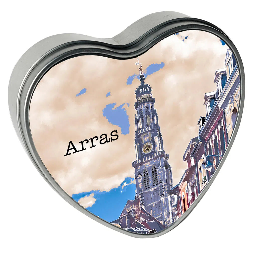 Boîte cadeau métal: Arras, le Beffroi version pastel-Imagesdartistes