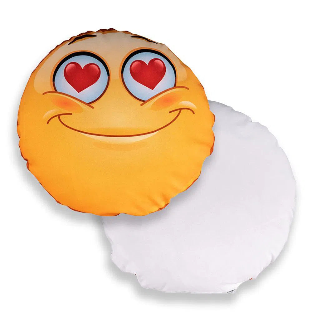 Coussin rond satiné Smiley "sourire"-Imagesdartistes