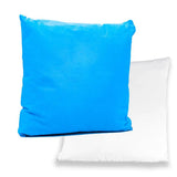Coussin satiné bicolore bleu et blanc-Imagesdartistes