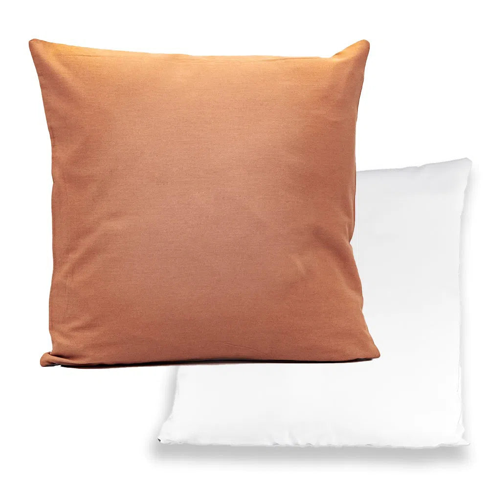 Coussin satiné bicolore moka et blanc-Imagesdartistes