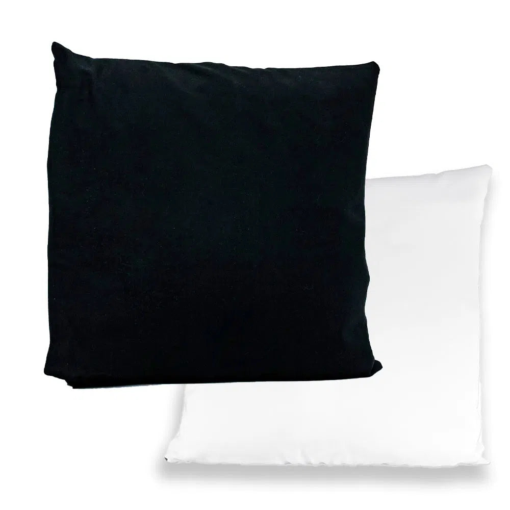 Coussin satiné bicolore noir et blanc-Imagesdartistes