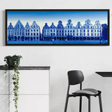 Panoramic view of the facades of Arras, Arras blue version.