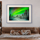 Aurora borealis lighting up the road