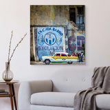 Cuba, white and yellow taxi