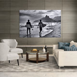 Surfing on the beach in Rio