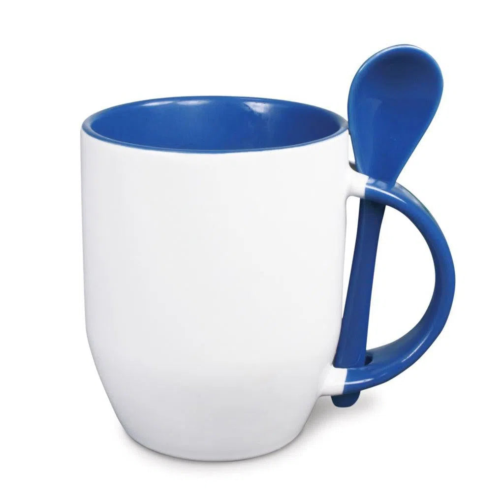 Mug cuillère bicolore Bleu cobalt-Imagesdartistes