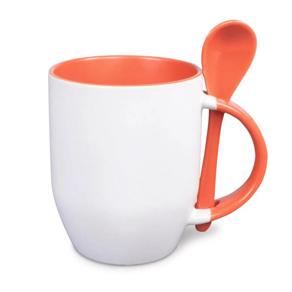 Mug cuillère bicolore Orange-Imagesdartistes