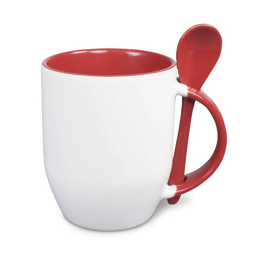 Mug cuillère bicolore Rouge-Imagesdartistes