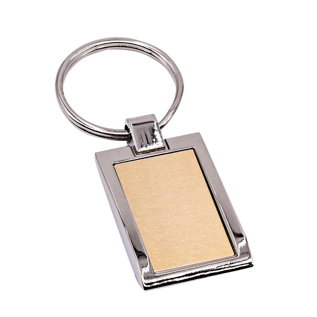 Porte-clés métal double rectangulaire (fond doré)-Imagesdartistes