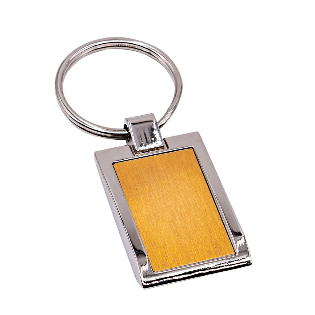 Porte-clés métal rectangulaire - 1 face (fond bronze clair)-Imagesdartistes