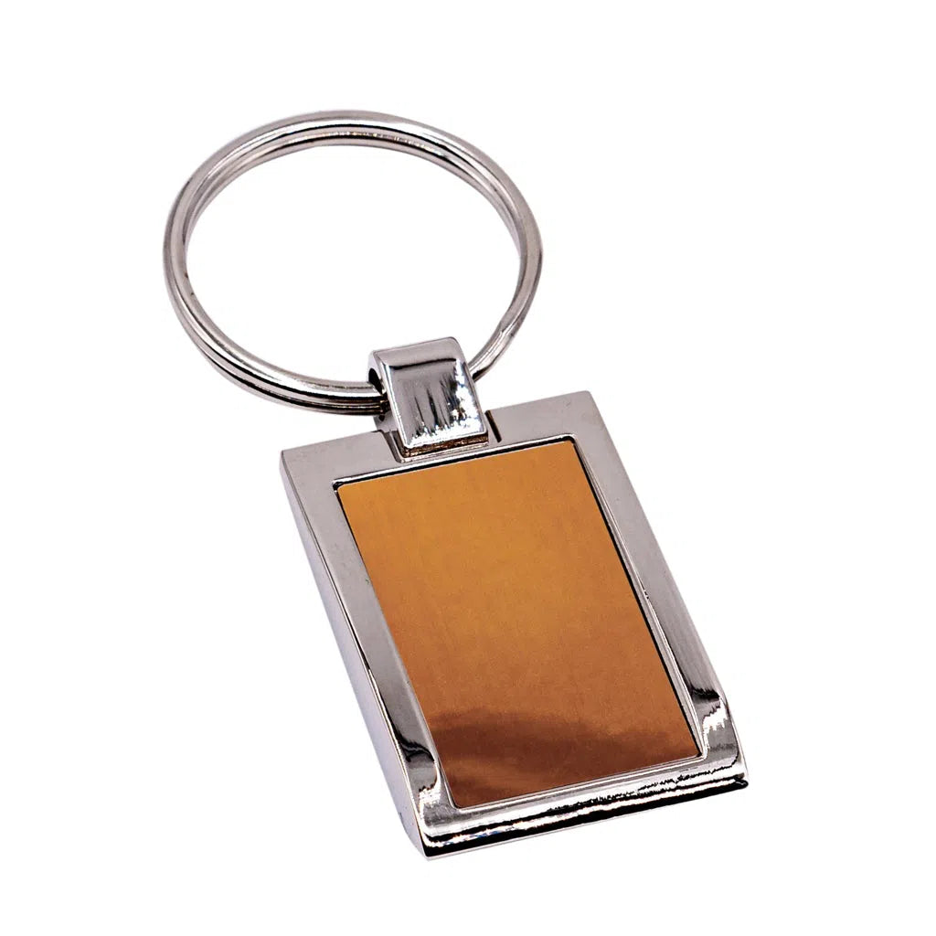 Porte-clés métal rectangulaire - 1 face (fond bronze foncé)-Imagesdartistes