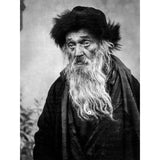 Vieil Homme à la longue barbe blanche en Noir et Blanc-Imagesdartistes