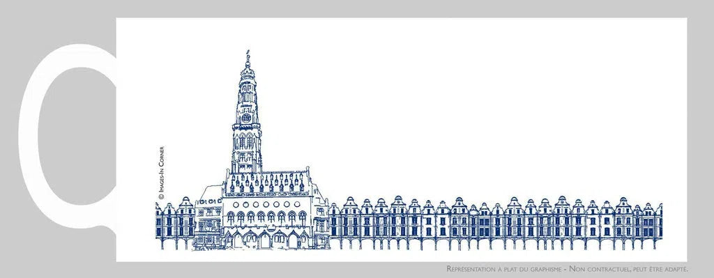 Beffroi et Places d'Arras en bleu foncé-Imagesdartistes