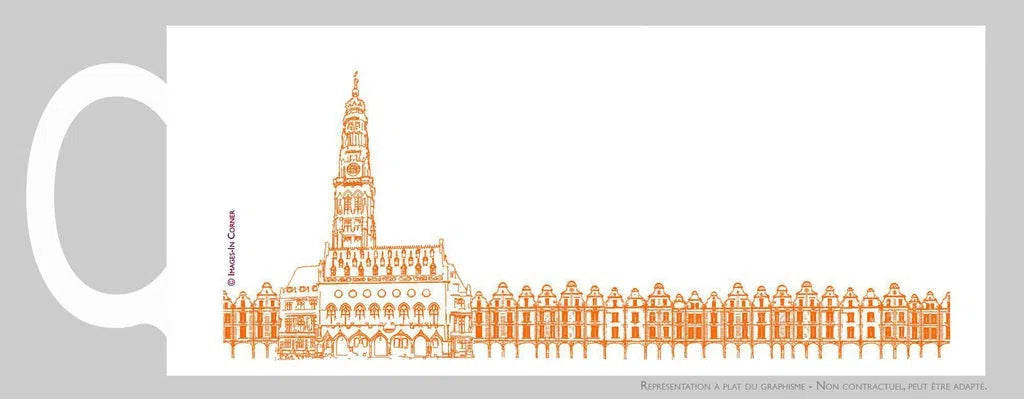 Beffroi et Places d'Arras en orange-Imagesdartistes