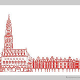 Beffroi et Places d'Arras en rouge-Imagesdartistes