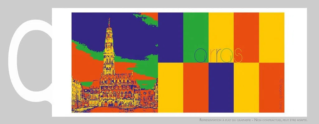 Le beffroi d'Arras, version Pop Art orange-Imagesdartistes