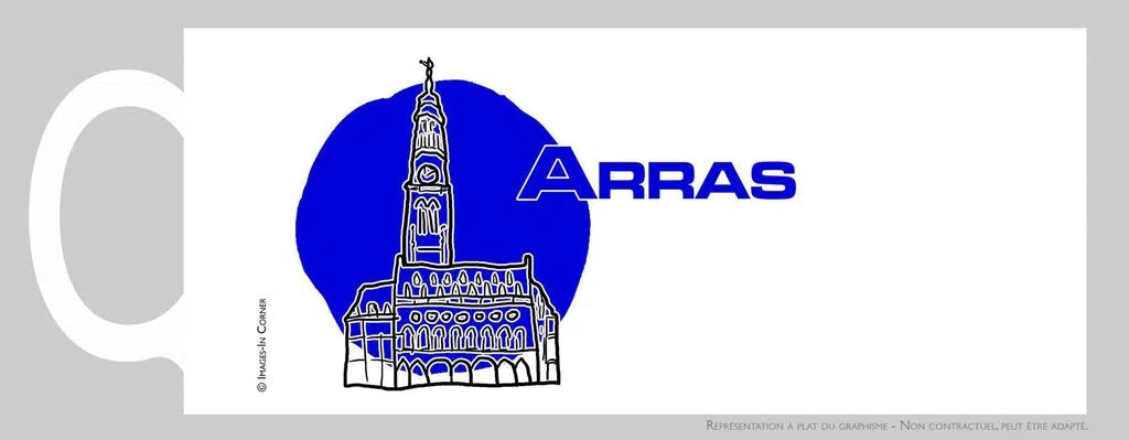 Le beffroi d'Arras stylisé, bleu-Imagesdartistes