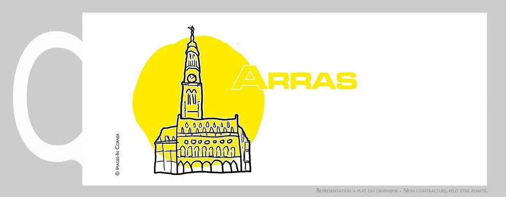 Le beffroi d'Arras stylisé, version jaune-Imagesdartistes