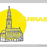 Le beffroi d'Arras stylisé, version jaune-Imagesdartistes