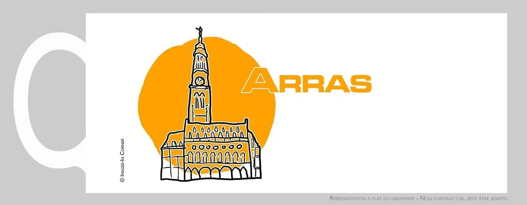 Le beffroi d'Arras stylisé, version orange-Imagesdartistes