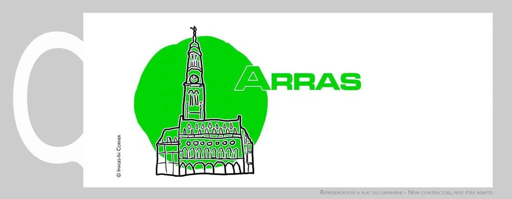 Le beffroi d'Arras stylisé en vert-Imagesdartistes