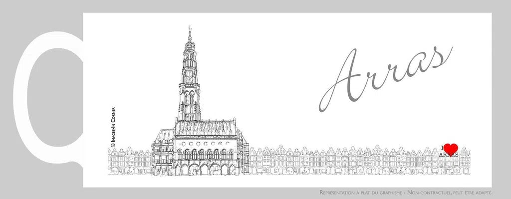 I Love Arras, le beffroi d'Arras au trait-Imagesdartistes