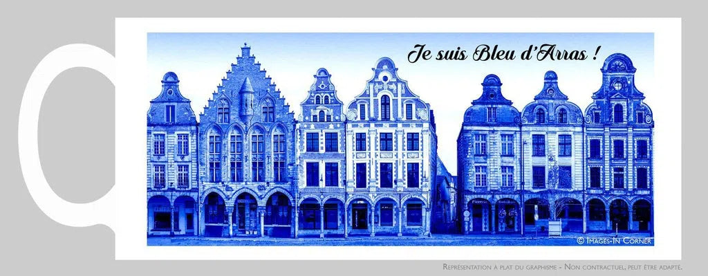 Les façades de la grand-place d'Arras, les trois Luppars, bleu-Imagesdartistes