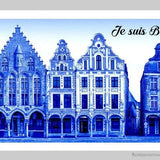 Les façades de la grand-place d'Arras, les trois Luppars, bleu-Imagesdartistes