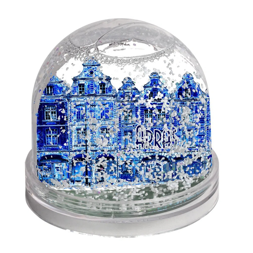 Boule à neige façades bleu d'Arras-Imagesdartistes