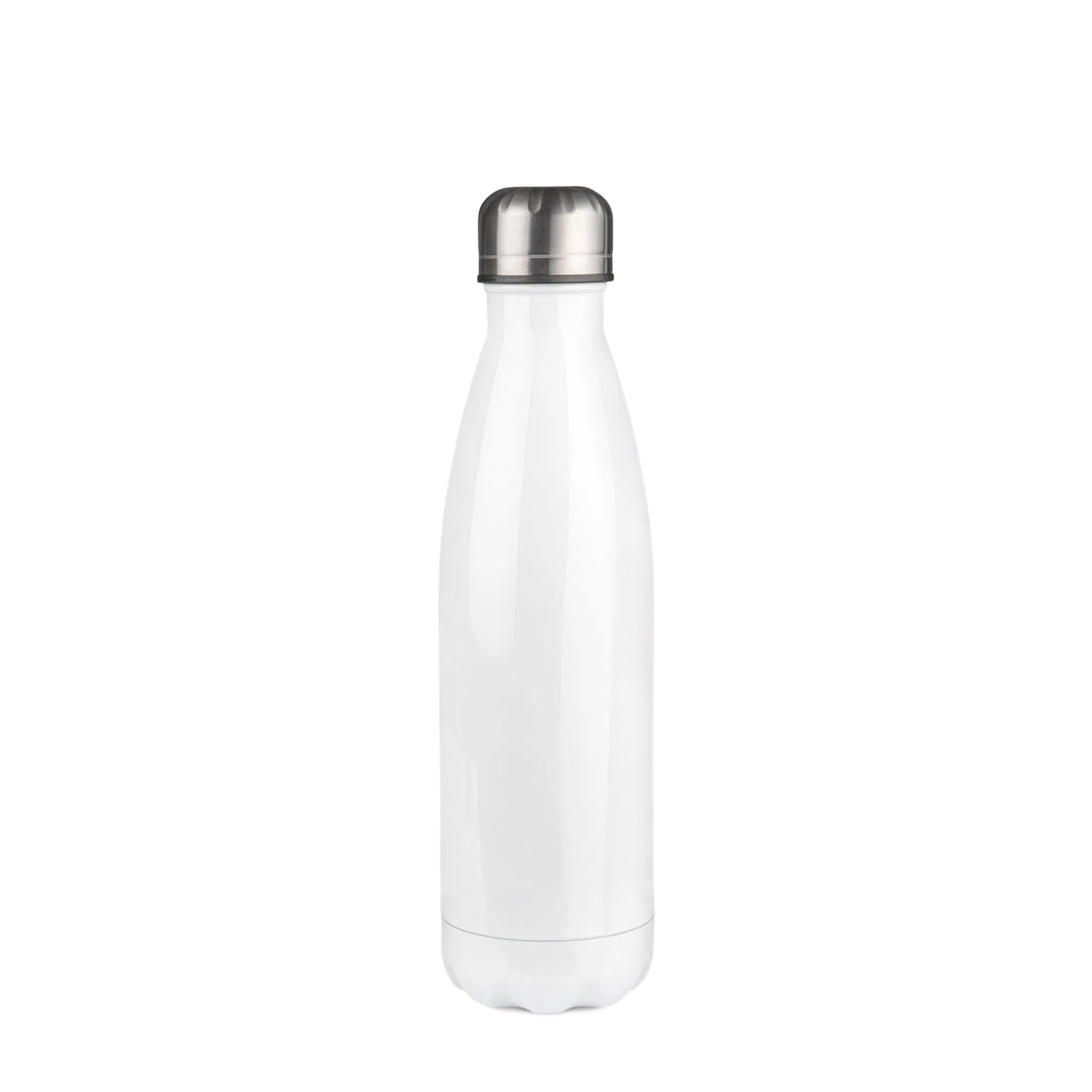 Bouteille isotherme en inox 500ml (blanc/bouchon argent)-Imagesdartistes