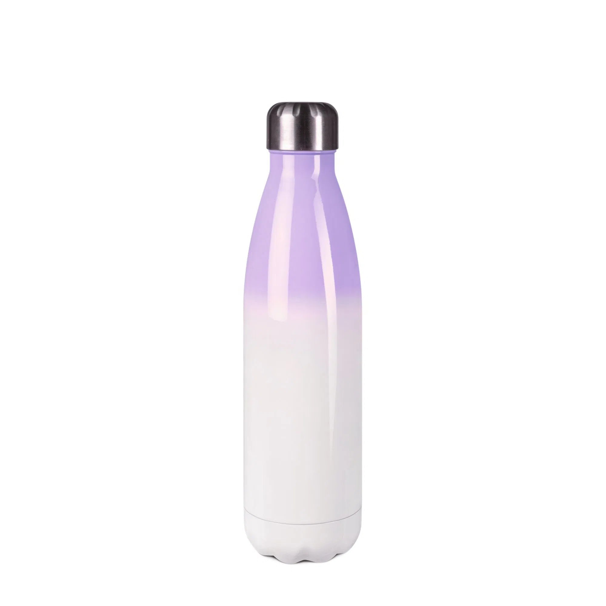 Bouteille isotherme en inox 500ml (blanc/mauve bouchon argent)-Imagesdartistes