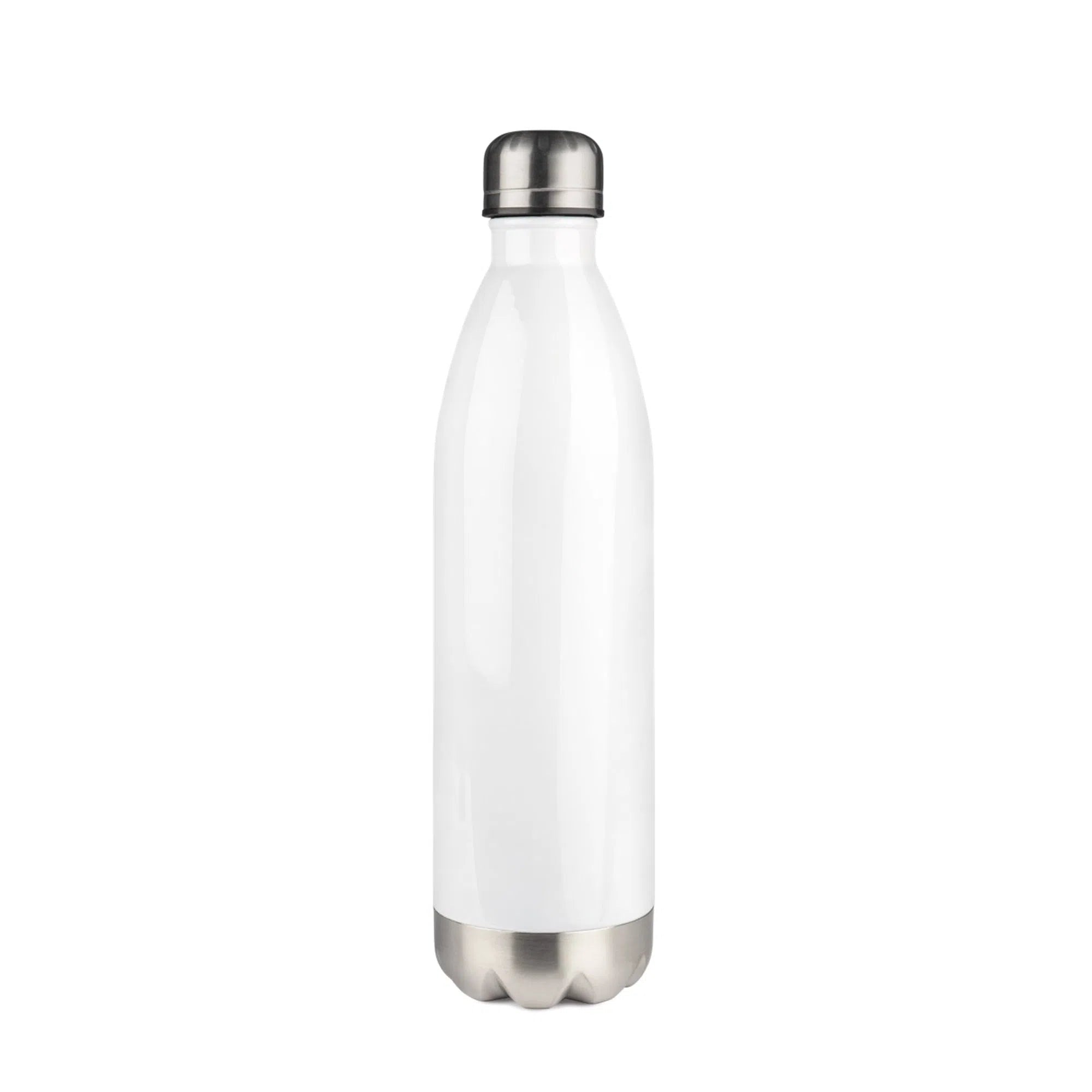 Bouteille isotherme en inox 750ml (blanc/bouchon et base Argent)-Imagesdartistes