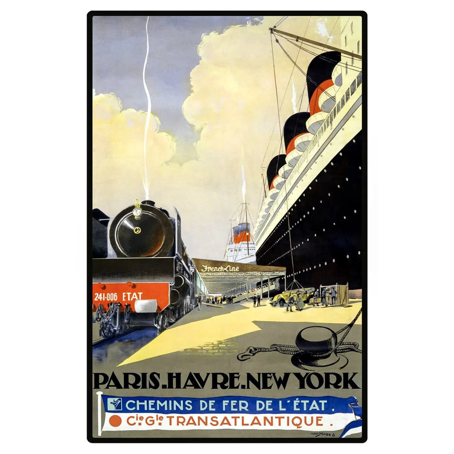 Chemins de fer Transatlantique - Paris-Le Havre-New York-Imagesdartistes