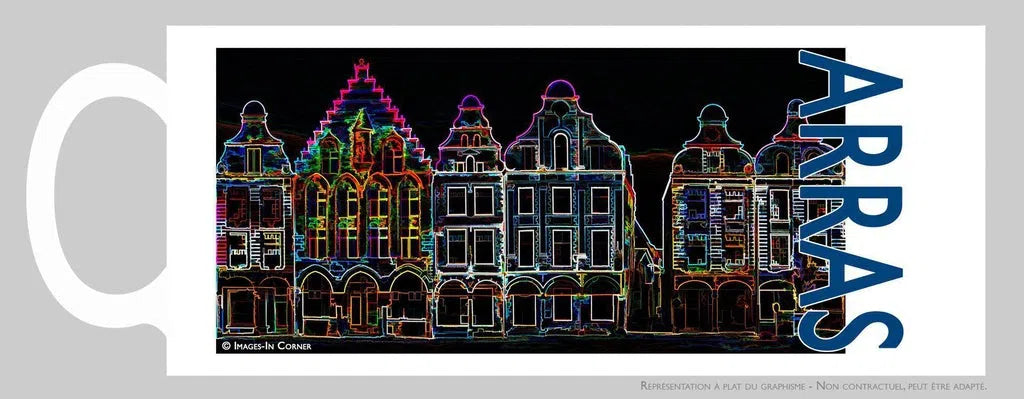 Façades de la grand-place d'Arras, version colorlight-Imagesdartistes