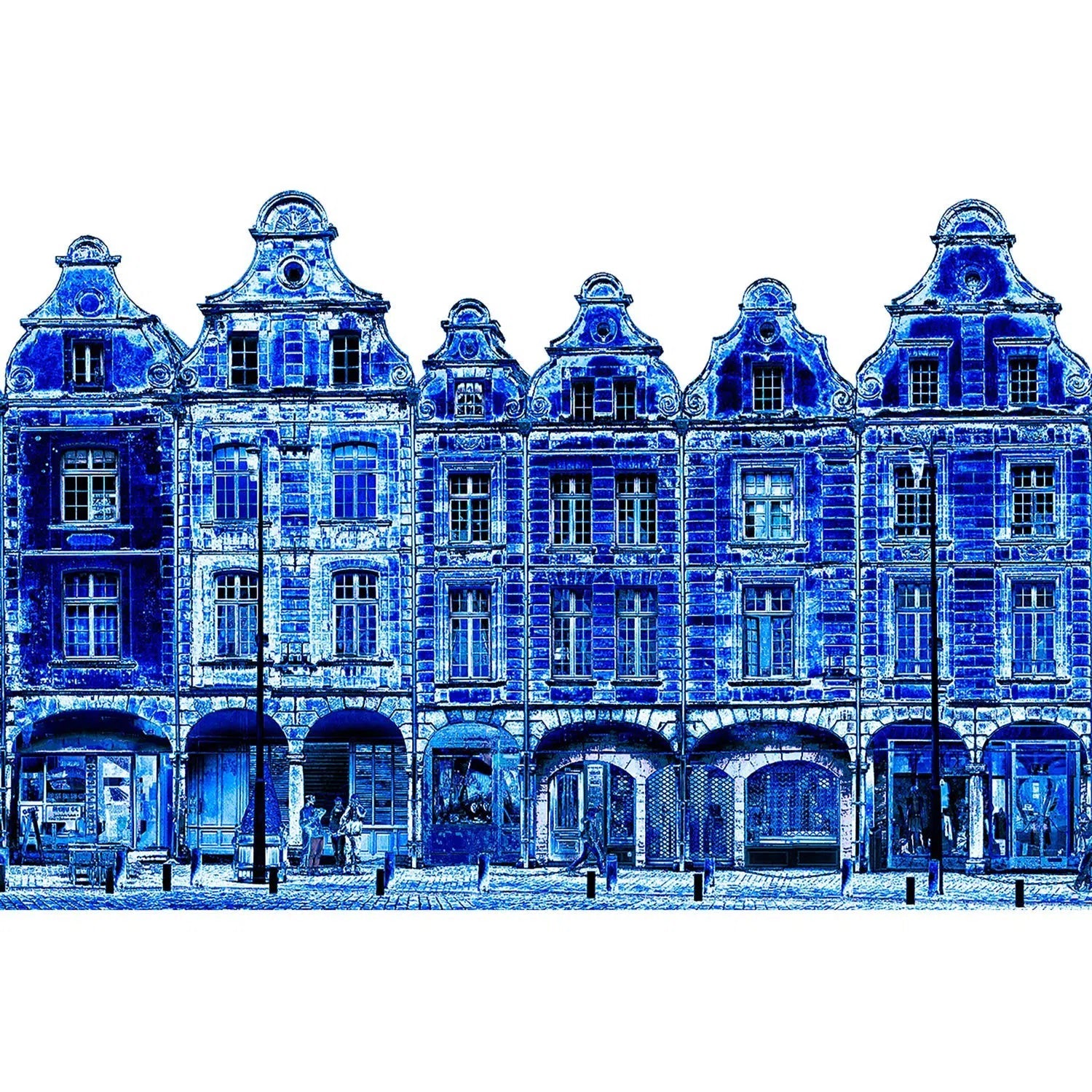 Façades des places d'Arras, version bleu d'Arras-Imagesdartistes