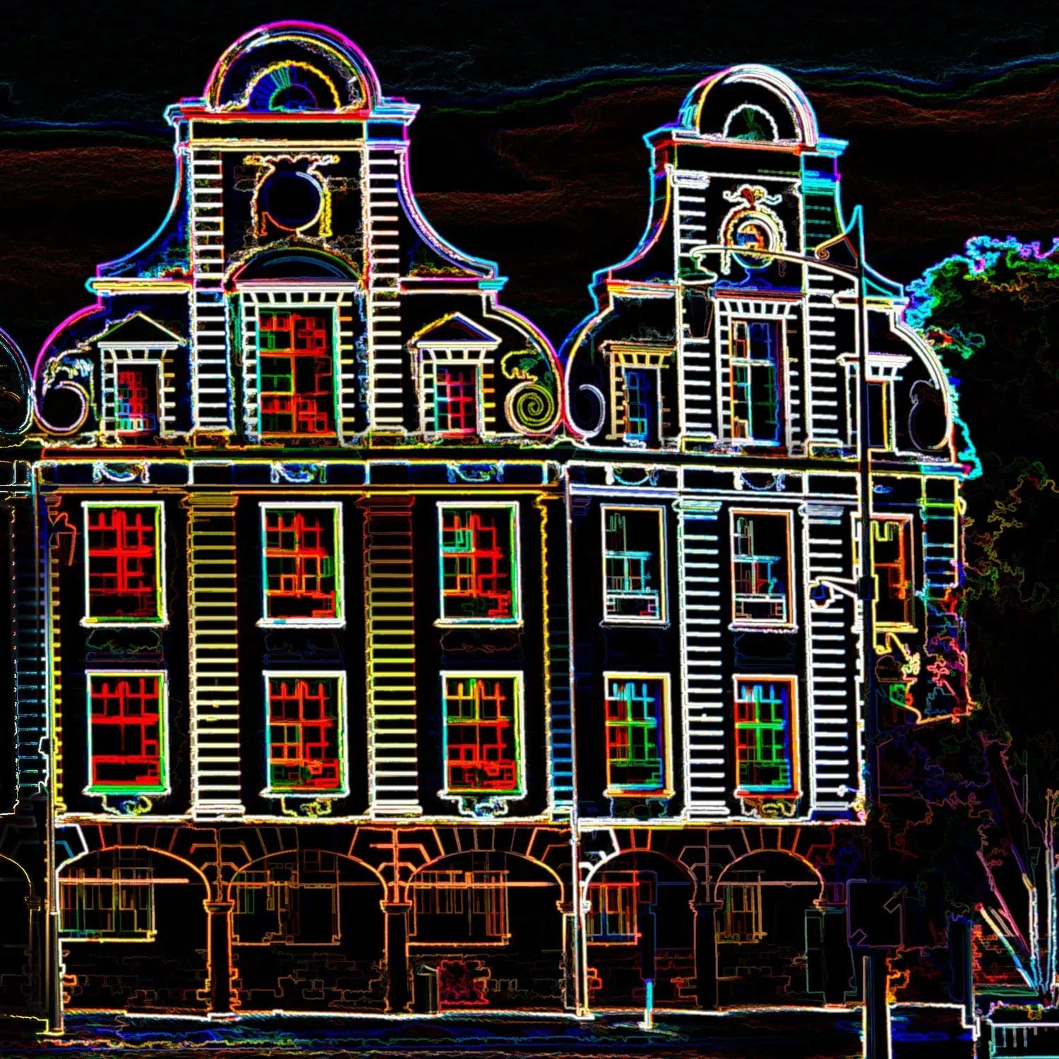 Façades des places d'Arras, version colorlight-Imagesdartistes