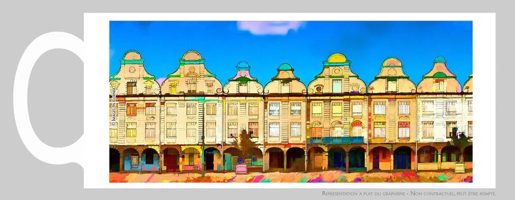 Arras, façades de la grand-place, ciel bleu-Imagesdartistes