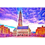 Le Beffroi d'Arras, version rose/mauve-Imagesdartistes