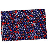 Fleurs rouges et blanches sur fond bleu-Imagesdartistes