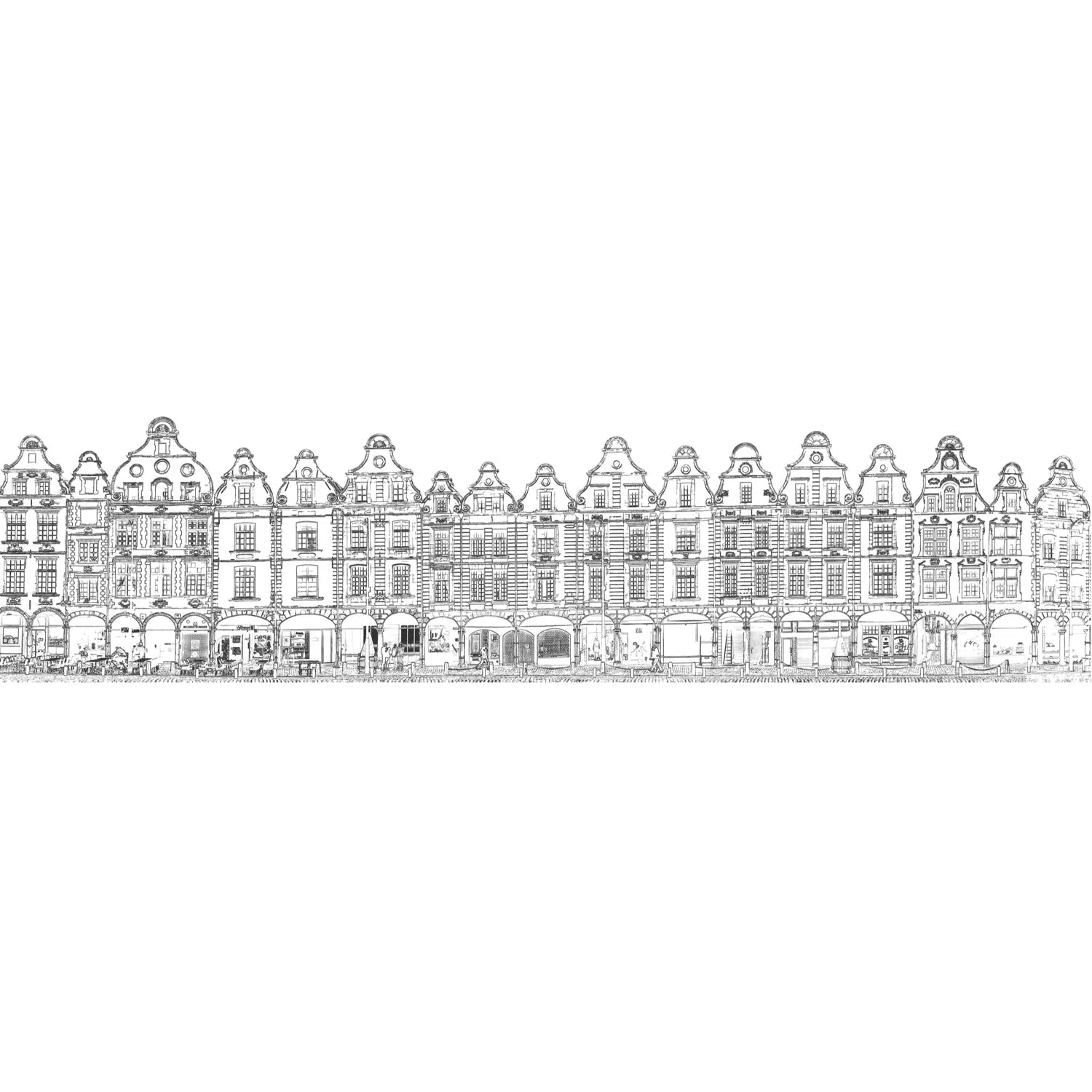 Panorama des façades d'Arras, version trait-Imagesdartistes