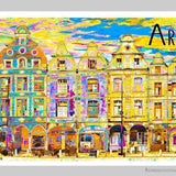 Arras, les façades des places psyché jaune-Imagesdartistes