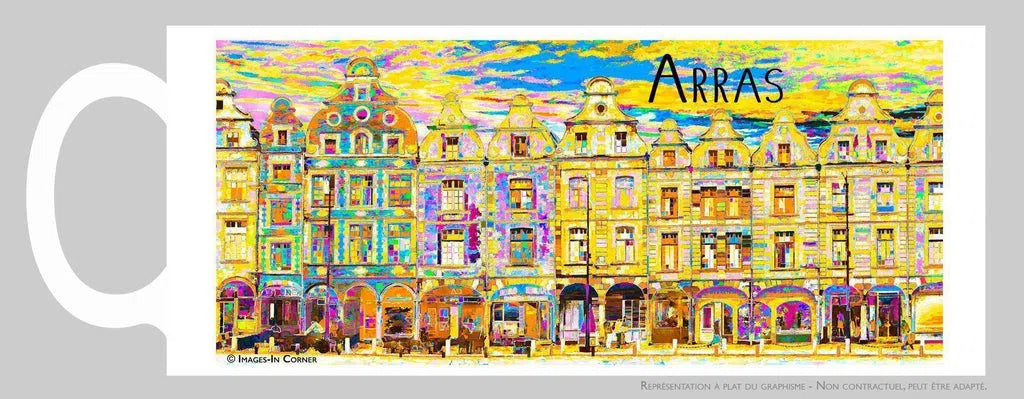 Arras, les façades des places psyché jaune-Imagesdartistes