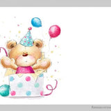 The teddy bear and his surprise box