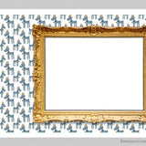 Golden frame on reindeer background