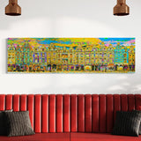 Panoramic: the houses of the squares of Arras, yellow psyche version