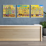 Triptyque Arras, maisons des places, psyché jaune