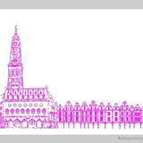 Beffroi et Places d'Arras en fuchsia-Imagesdartistes