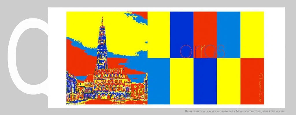 Le beffroi d'Arras, version Pop Art jaune-Imagesdartistes